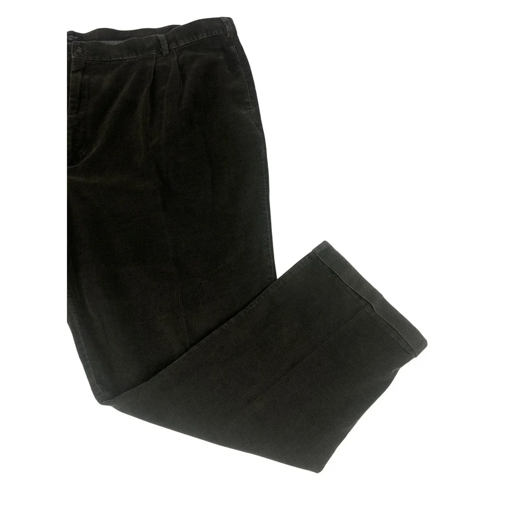 Dockers Mens 56x32 Pleated Corduroy Pants Olive Green Vintage 2000s Big and Tall - Picture 9 of 9